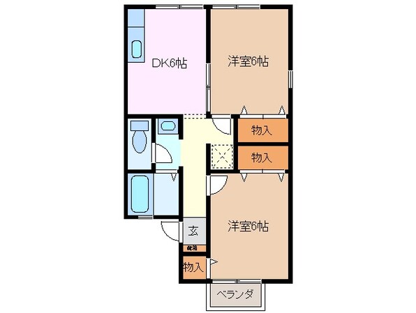 川越富洲原駅 徒歩9分 1階の物件間取画像